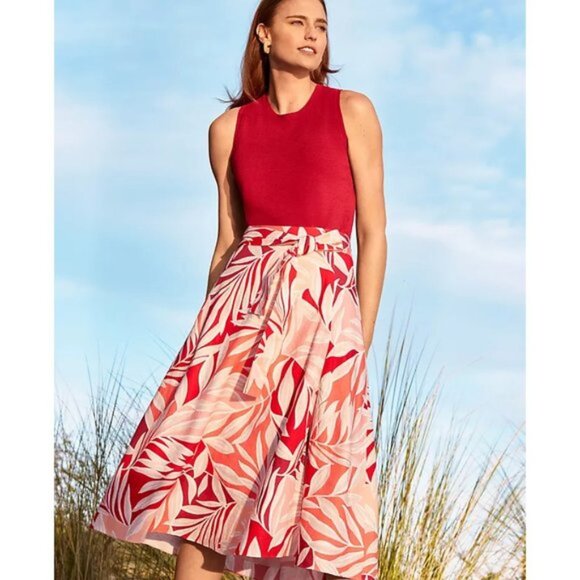 Ann Taylor Petite Tropical Sarong Wrap Midi Skirt 2P - Picture 4 of 4